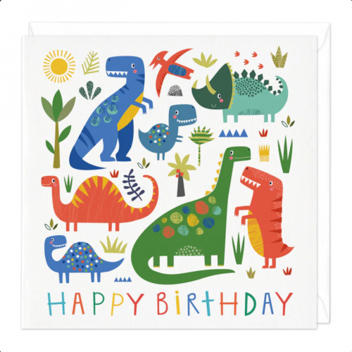 Smiley Dinosaurs Birthday Card